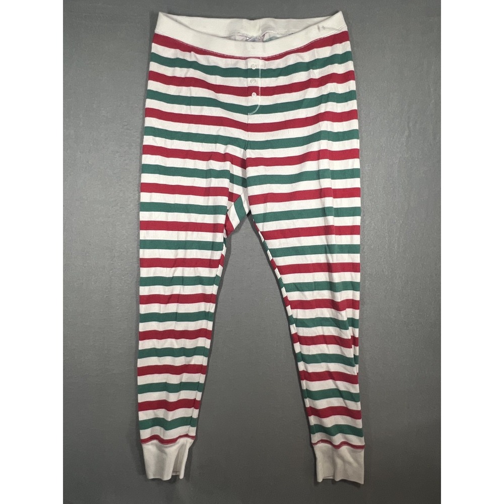 Old Navy Women's XL Red‎ Green White Striped Waffle Knit Thermal Pajama Lounge